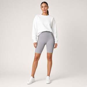 Kimberly C Seamless Color Block Biker Shorts Mauve Gray High Waist Size L